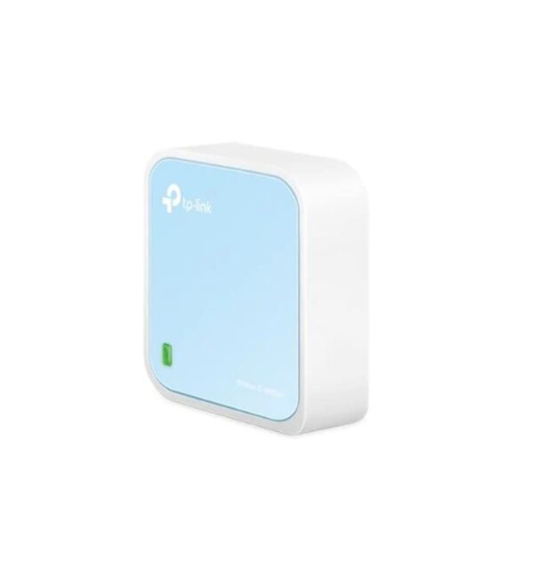 TP-Link TL-WR802N N300 WLAN Nano Router (Portable Access Point TV Adapter Repeater Client 300 Mbps (24 GHz) Media FTP Server) Blue/White 22 x 07 in (57 57 18 mm)