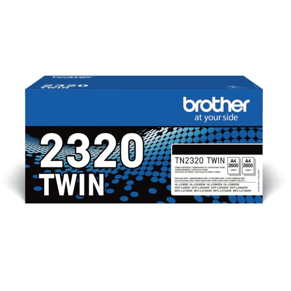 BROTHER TN-2320TWIN Toner Cartridge Black Single Pack High Yield includes 2 x Cartridges Genuine Supplies