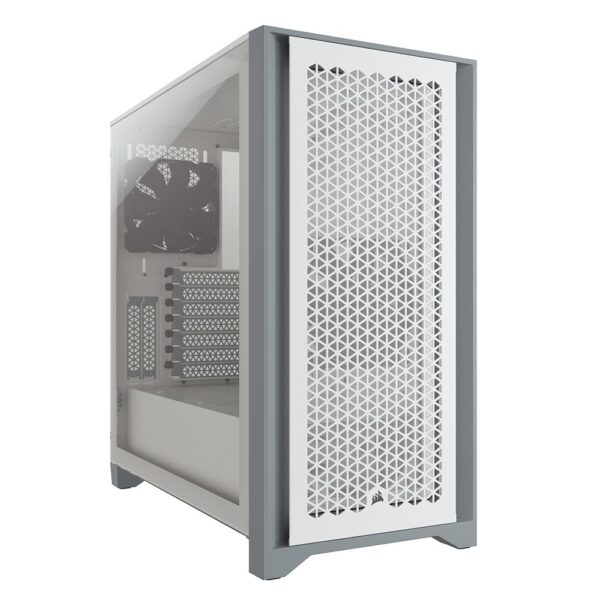 Corsair 4000D AIRFLOW Tempered Glass Mid-Tower ATX Case - High-Airflow Cable Management System Spacious Interior Two Included 120 mm Fans White