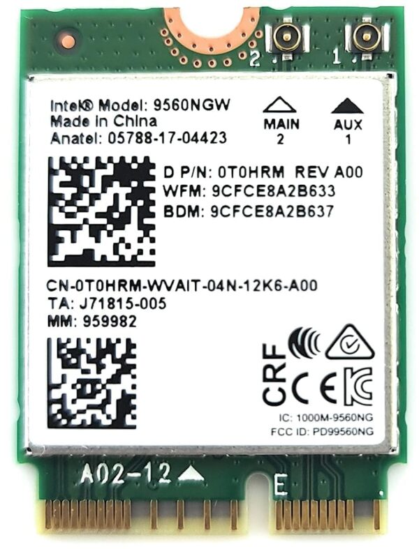 Intel Wireless-AC 9560 M2 2230 2X2 Ac+Bt Gigabit No Vpro (9560NGWGNV)