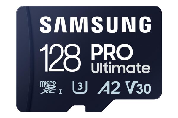 Samsung PRO Ultimate microSD memory card 128 GB UHS-I U3 200 MB/s read 130 write Includes SD adapter for smartphone drone or action cam