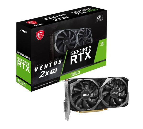 MSI GeForce RTX 3050 VENTUS 2X XS 8G OC Gaming Graphics Card - 8GB GDDR6 1807 MHz PCI Express Gen 4 x 8 128-bit 1x DP v 14a HDMI 21 (Supports 4K)