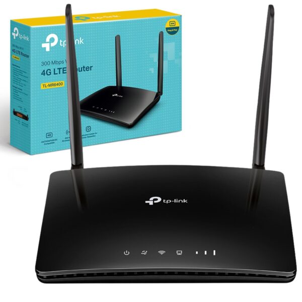 TP-Link 300 Mbps Wireless N 4G+Cat 4 LTE Router 4G Network Micro SIM Slot Unlocked With WAN Connection No Configuration required Parental Control Easy Management UK Plug (TL-MR6400)