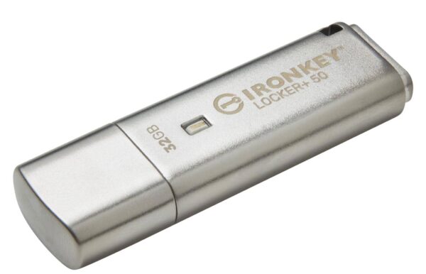 Kingston IronKey Locker+ 50 USB Flash Drive XTS-AES Encrypted for Data Protection with Automatic USBtoCloud Back Up-IKLP50/32GB