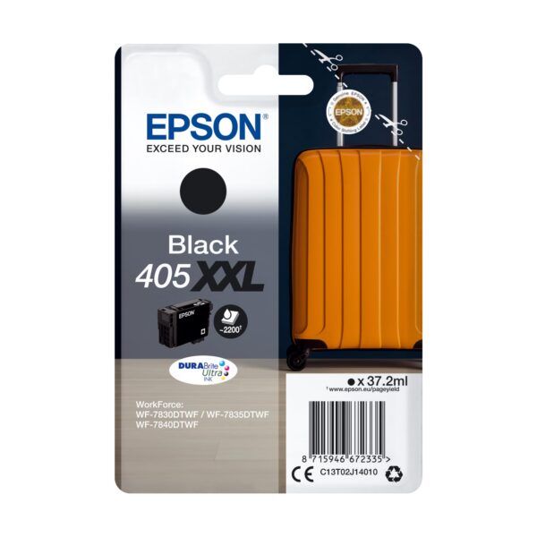 Epson 405XXL Black Suitcase High Yield Genuine DURABrite Ultra Ink Compatible with WF-78XX Printers