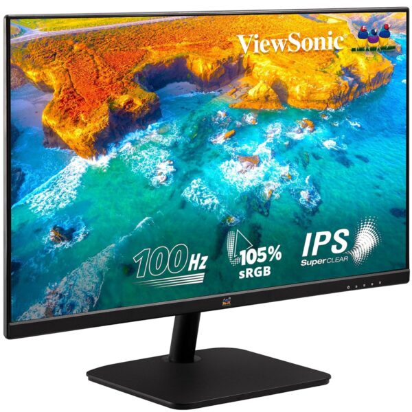 ViewSonic VA2432-MHD 24-inch Full HD IPS Monitor with Frameless Design and dual integrated speakers VGA HDMI DisplayPort Eye Care for Work Study at Home