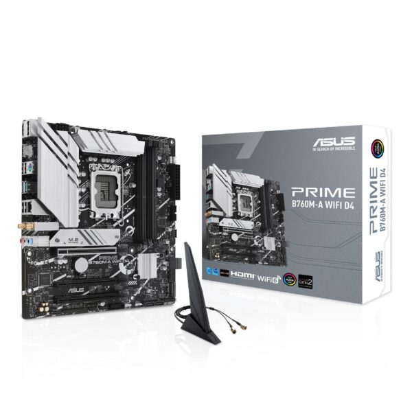 ASUS PRIME B760M-A WiFi D4 Intel LGA 1700 4 x DIMM DDR4 1 Display Port 2 HDMI Ports