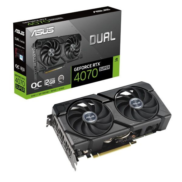 ASUS GeForce RTX 4070 Super 12G DUAL EVO OC Gaming Graphics Card - 2550MHz Boost Clock GDDR6X PCIe Gen 4 DLSS 3 HDMI 21a x DisplayPort 14a (Supports 4K & 8K HDR)