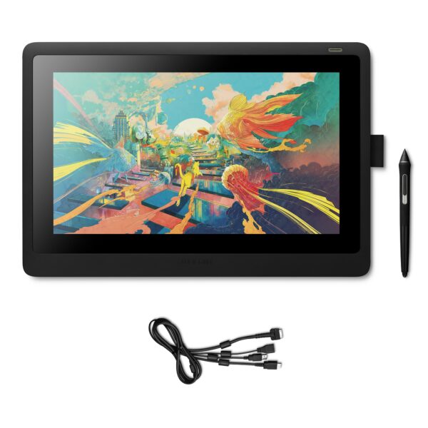 Wacom Cintiq 16 Drawing Tablet with Screen Stylus Pen Battery-free & Pressure-sensitive Compatible Windows Mac Full HD Resolution Perfect for Graphics or Remote Working