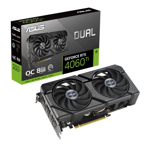 ASUS Dual GeForce RTX 4060 Ti EVO OC Edition 8GB GDDR6 (PCIe 40 DLSS 3 HDMI 21a DisplayPort 14a Axial-Tech Fan 0dB Technology Protective Backplate Auto-Extreme)