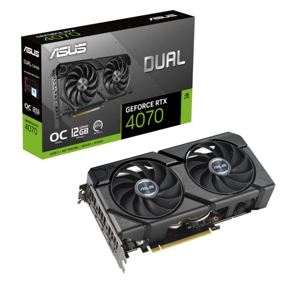 ASUS GeForce RTX 4070 12G DUAL EVO OC Gaming Graphics Card - 2550MHz Boost Clock GDDR6X PCIe Gen 4 DLSS 3 HDMI 21a x DisplayPort 14a (Supports 4K & 8K HDR)