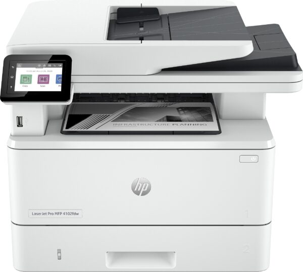 HP Laserjet Pro MFP 4102fdw Laser Printer Black and White For Small Medium Business Print Copy Scan Fax ADF 2-Sided Printing Dual-Band Wi-Fi Ethernet Instant Ink Toner Available