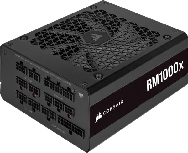 Corsair RM1000x 80 PLUS Gold Fully Modular 1000 Watt ATX Power Supply (135 mm Fan with Magnetic Levitation Bearing Comprehensive Compatibility Japanese Capacitors Extremely Fast Wake Up) EU - Black
