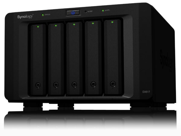 Synology DX517 5 Bay Desktop Network Attached Storage Expansion Enclosure Black